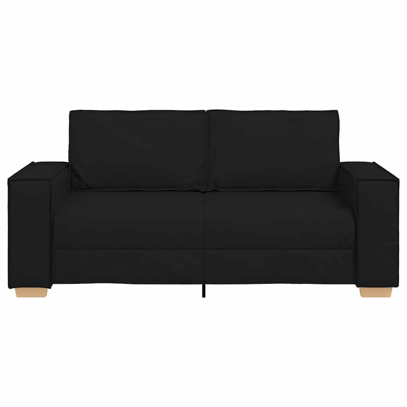 Canapea cu 2 locuri, neagră, 180x78x84 cm, material textil