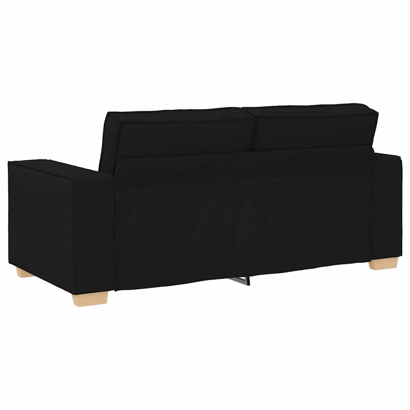 Canapea cu 2 locuri, neagră, 180x78x84 cm, material textil