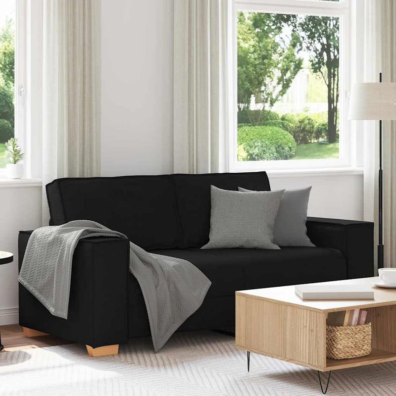 Canapea cu 2 locuri, neagră, 180x78x84 cm, material textil