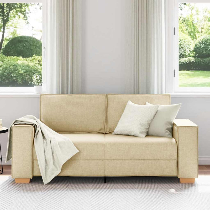 Canapea cu 2 locuri, crem, 180x78x84 cm, material textil
