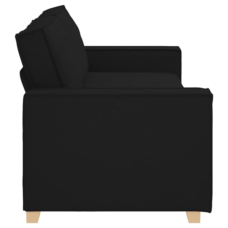 Canapea cu 3 locuri, neagră, 220x78x84 cm, material textil