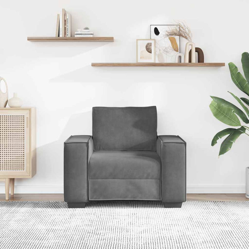 Canapea scaun gri închis 100x78x84 cm catifea