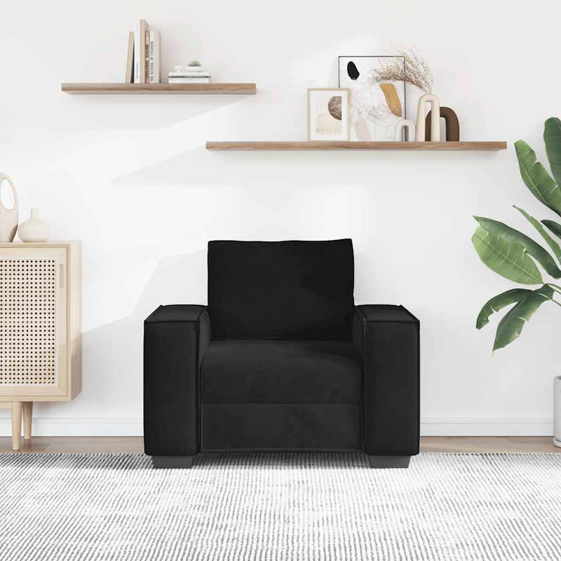 Canapea scaun negru 100x78x84 cm catifea