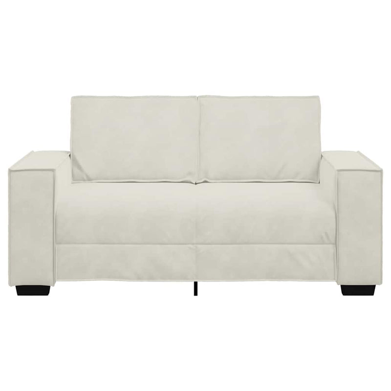 Canapea cu 2 locuri, crem, 160x78x84 cm, catifea