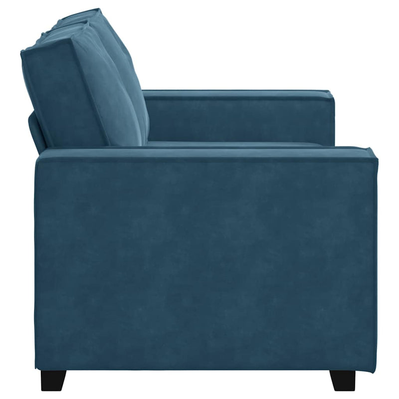 Canapea cu 2 locuri, albastru, 160x78x84 cm, catifea