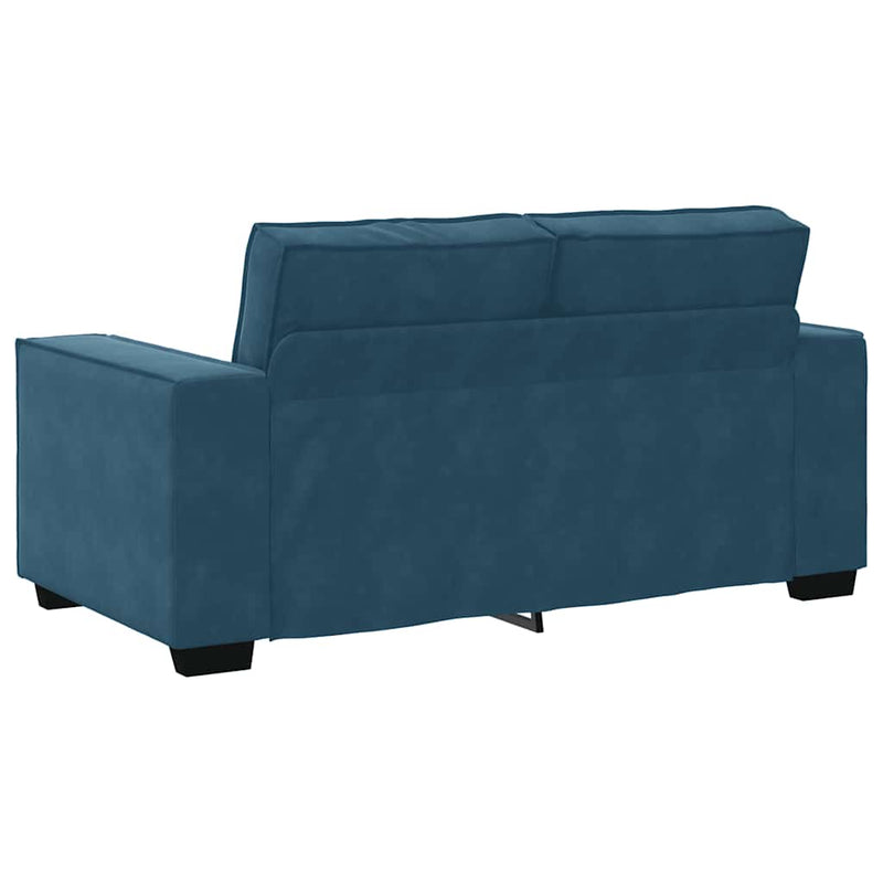 Canapea cu 2 locuri, albastru, 160x78x84 cm, catifea