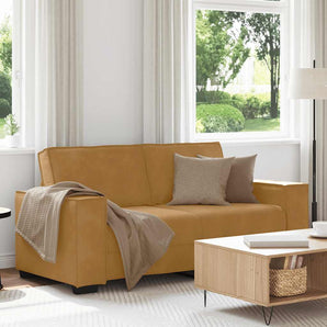 Canapea cu 2 locuri, maro, 180x78x84 cm, catifea