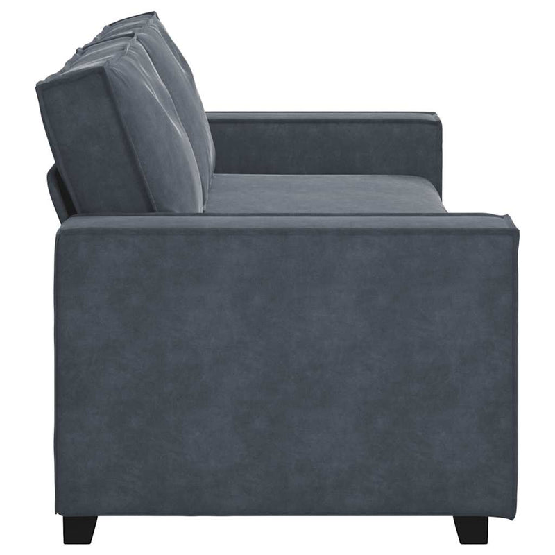 Canapea cu 3 locuri, gri închis, 220x78x84 cm, material catifea