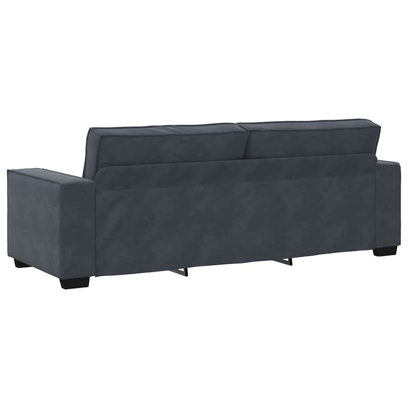 Canapea cu 3 locuri, gri închis, 220x78x84 cm, material catifea