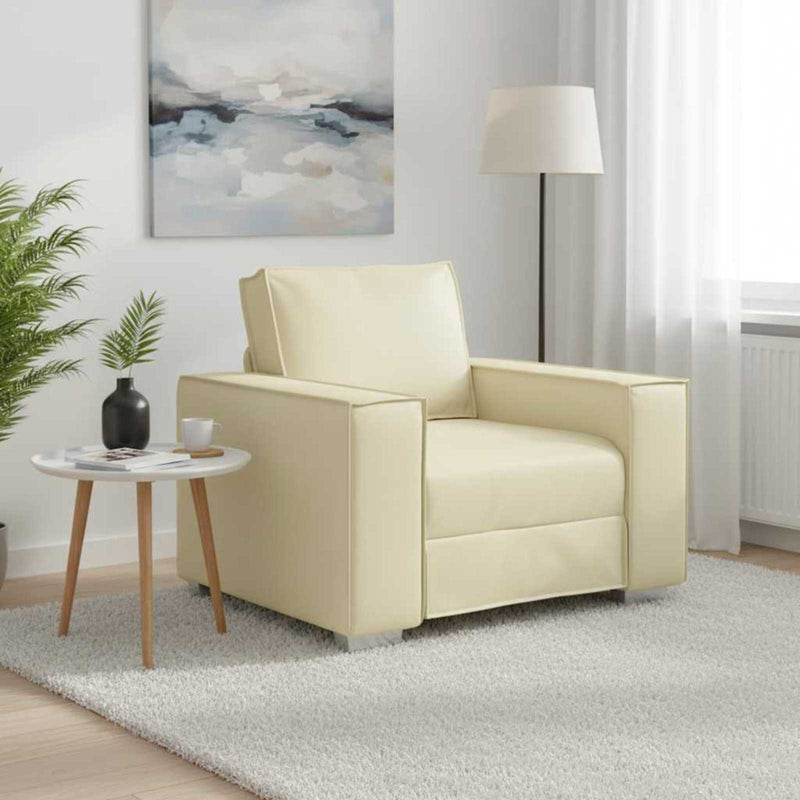 Fotoliu Crem 100 cm Piele artificială