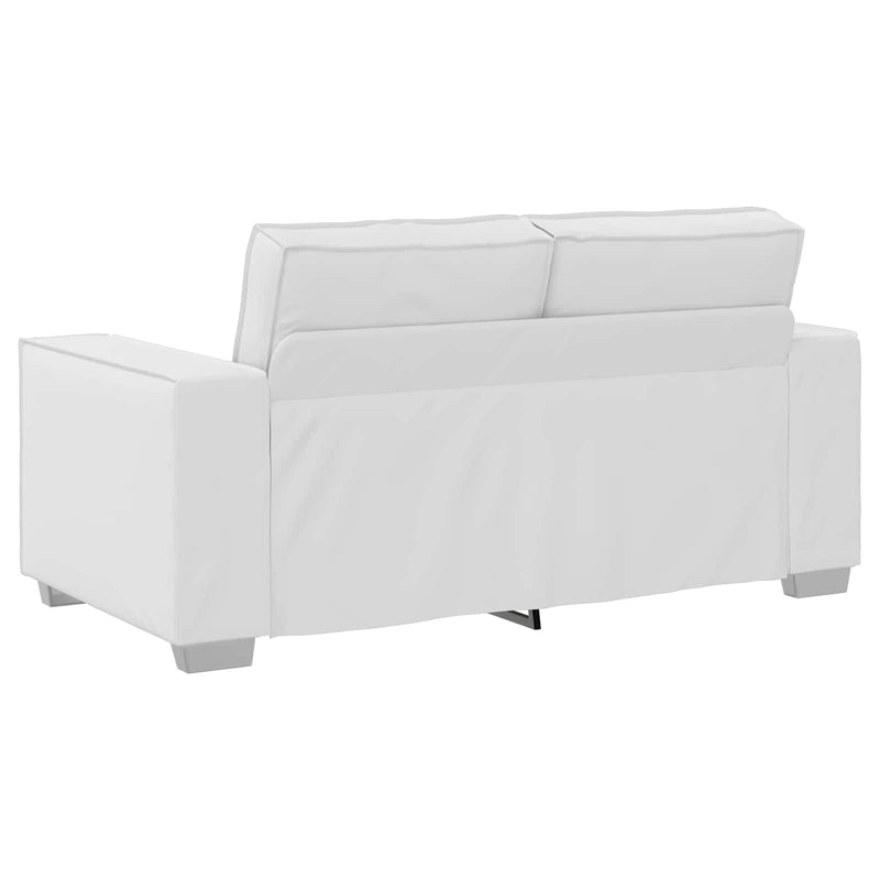 Canapea pentru două persoane Alb 160 cm Piele artificială