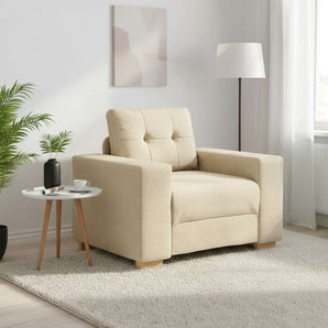 Canapea fotoliu crem 100x78x80 cm material textil
