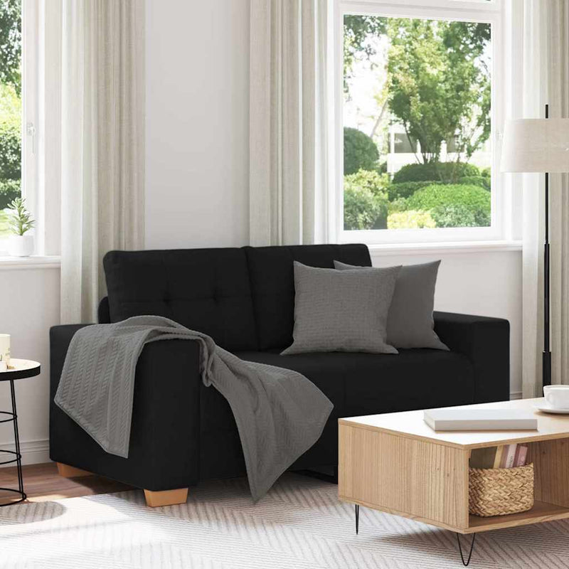Canapea Loveseat Negru 160x77x82 cm Stofa