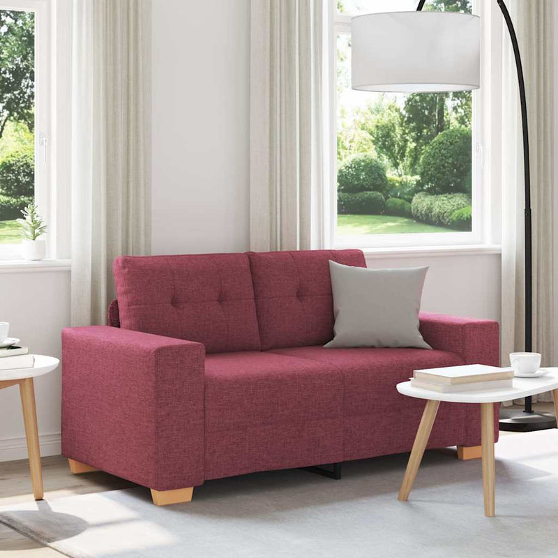 Canapea extensibilă, culoare roșu-vin, 160x77x82 cm, material textil