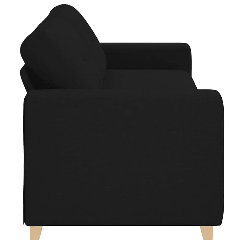 Canapea cu 3 locuri, neagră, 220x78x80 cm, material textil