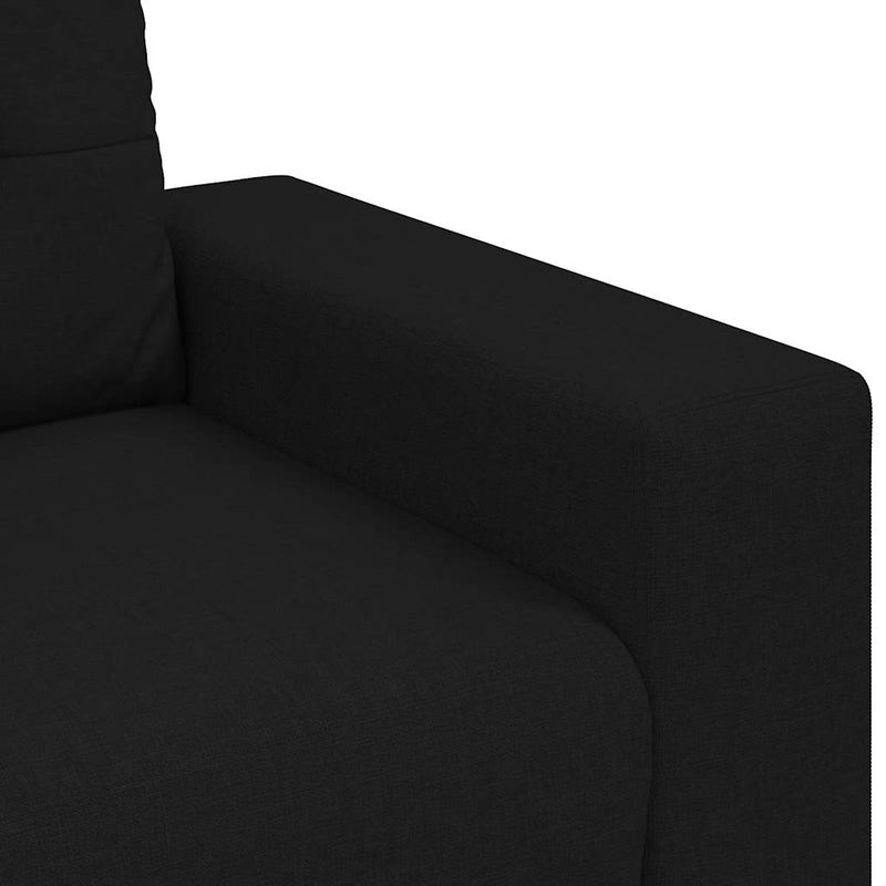 Canapea cu 3 locuri, neagră, 220x78x80 cm, material textil