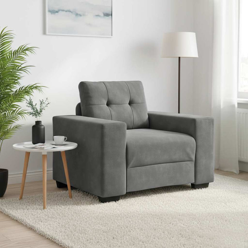 Canapea scaun gri închis 100x78x80 cm catifea