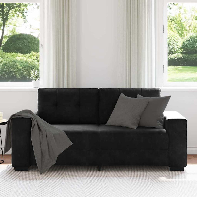 Canapea loveseat neagră 180x77x82 cm catifea