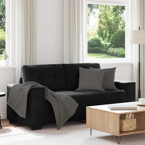 Canapea loveseat neagră 180x77x82 cm catifea