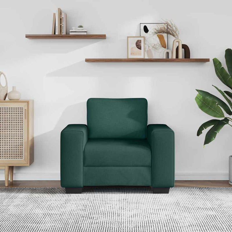 Canapea fotoliu verde închis 100x77x82 cm, material textil