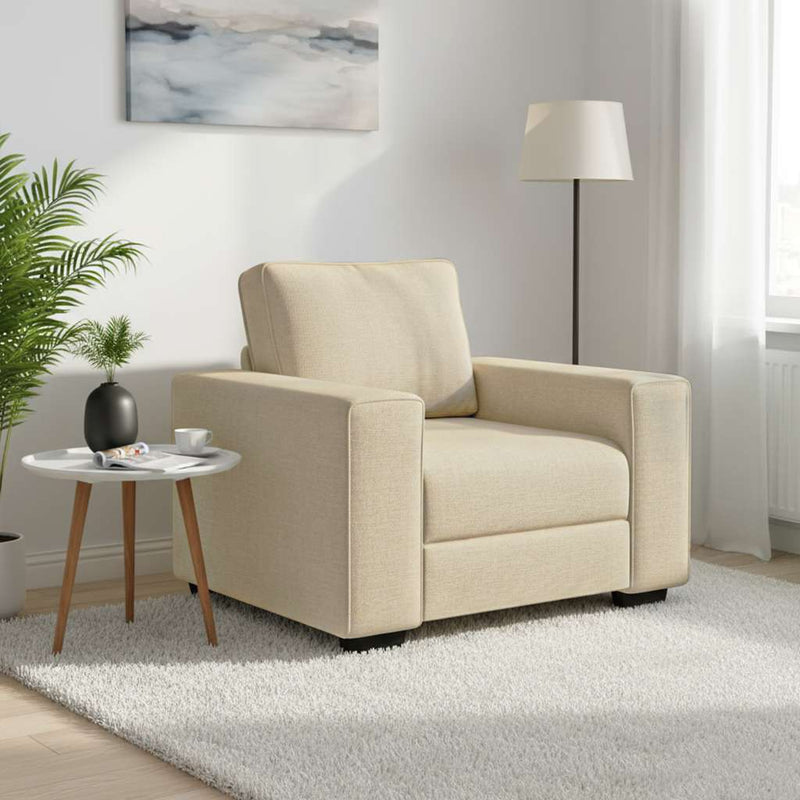 Canapea fotoliu crem 100x77x82 cm material textil