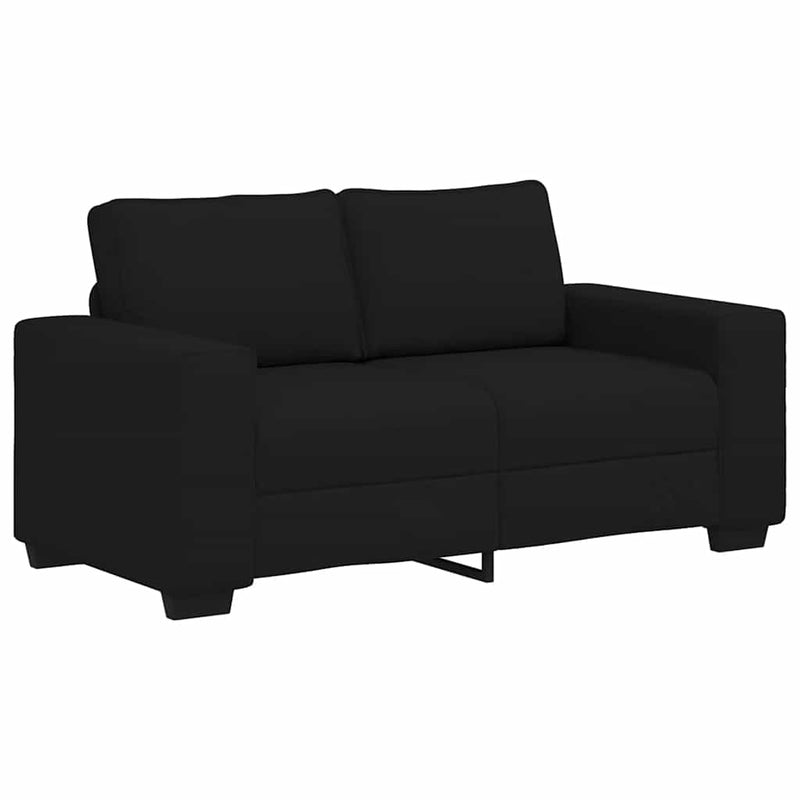 Canapea cu 2 locuri, neagră, 160x77x82 cm, material textil