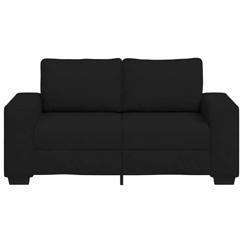 Canapea cu 2 locuri, neagră, 160x77x82 cm, material textil