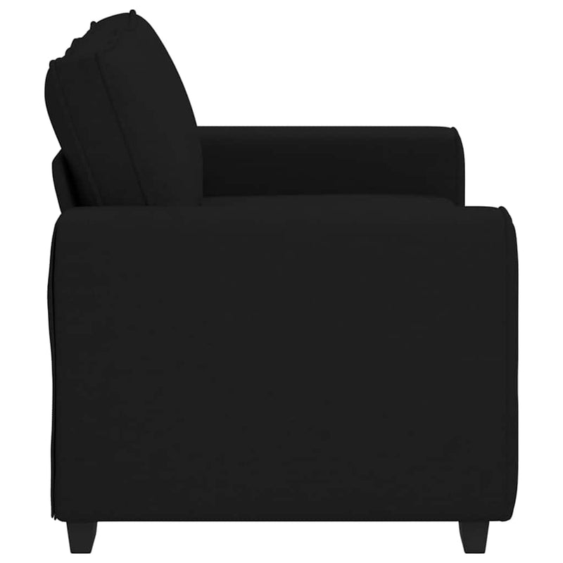 Canapea cu 2 locuri, neagră, 160x77x82 cm, material textil