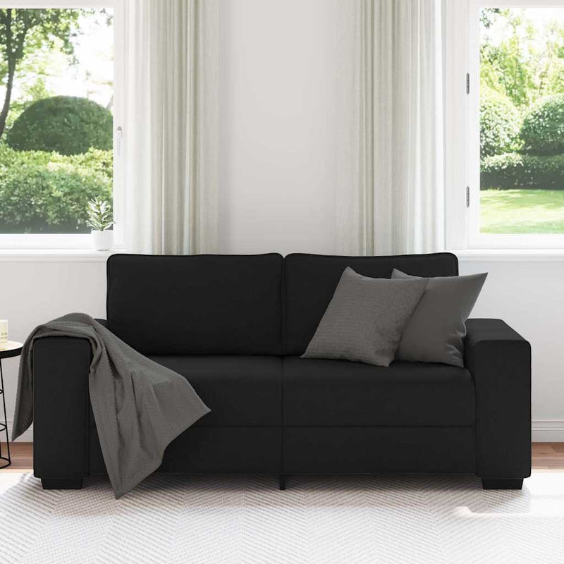 Canapea cu 2 locuri negru 180x77x82 cm stofa