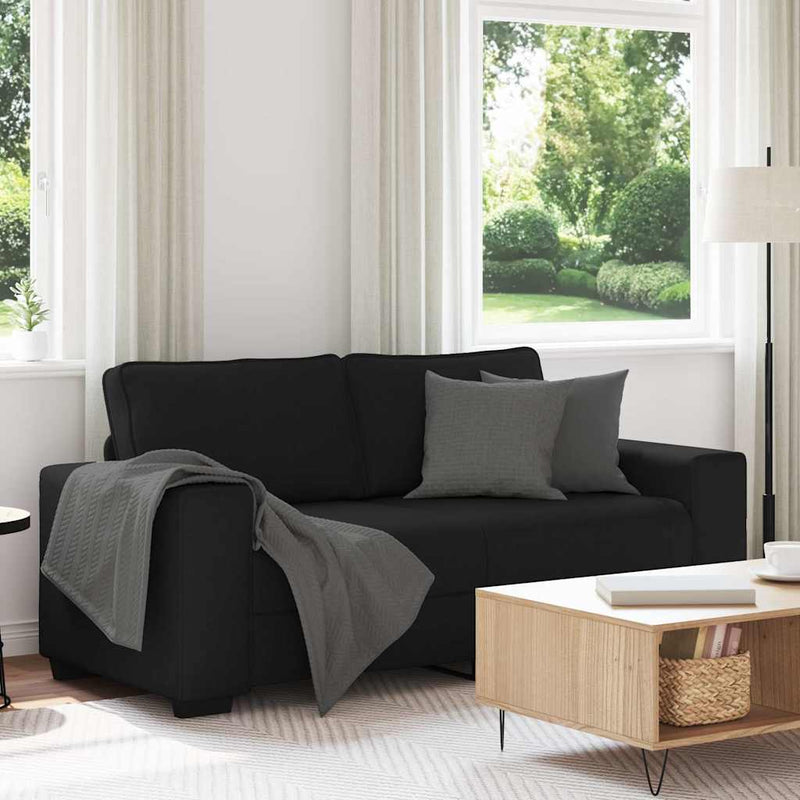 Canapea cu 2 locuri negru 180x77x82 cm stofa