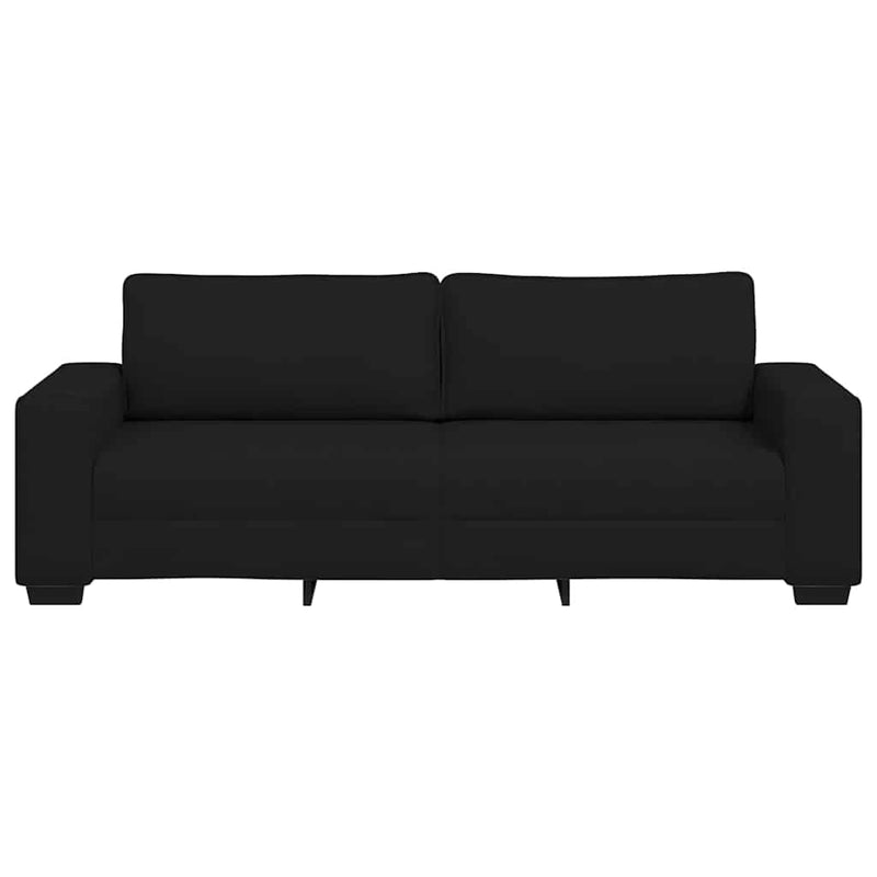 Canapea cu 3 locuri, neagră, 220x77x82 cm, material textil