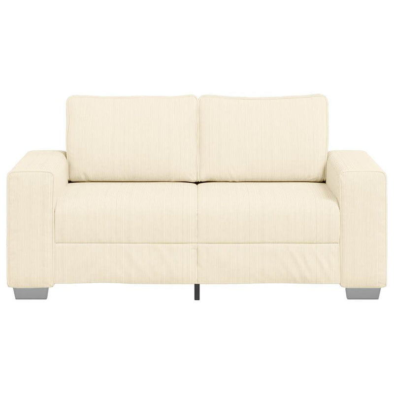 Canapea extensibilă crem 160x77x82 cm, material catifea reiată
