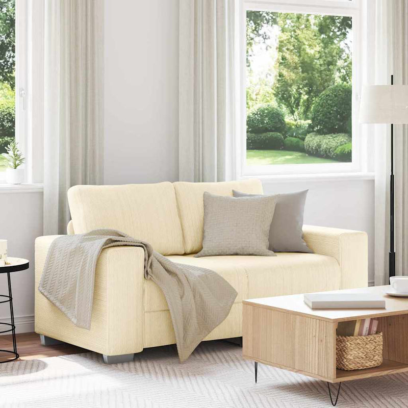 Canapea extensibilă crem 160x77x82 cm, material catifea reiată