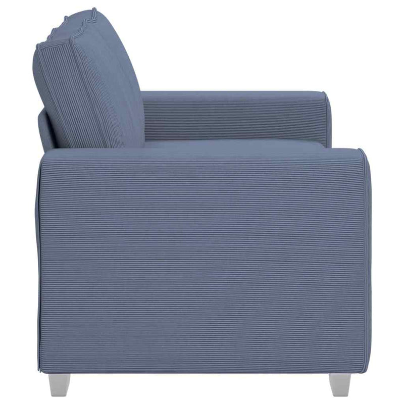 Canapea extensibilă albastră, 160x77x82 cm, material catifea reiată