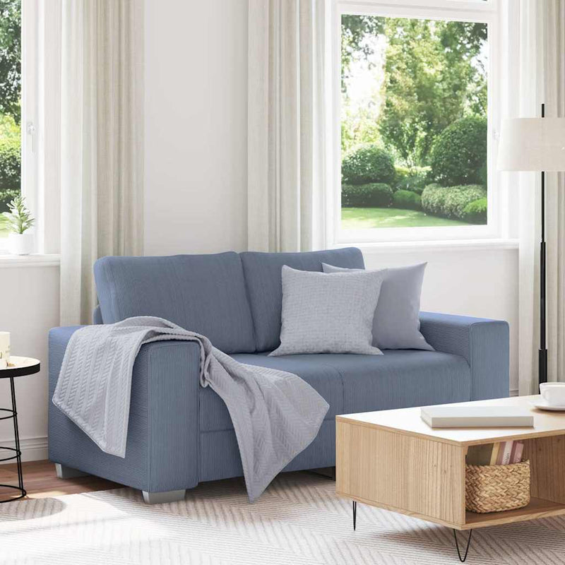 Canapea extensibilă albastră, 160x77x82 cm, material catifea reiată