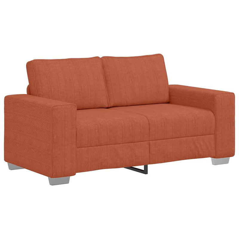 Canapea extensibilă cu două locuri, roșu portocaliu, 160x77x82 cm, material catifea reiată