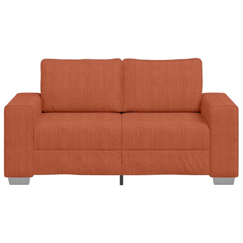 Canapea extensibilă cu două locuri, roșu portocaliu, 160x77x82 cm, material catifea reiată