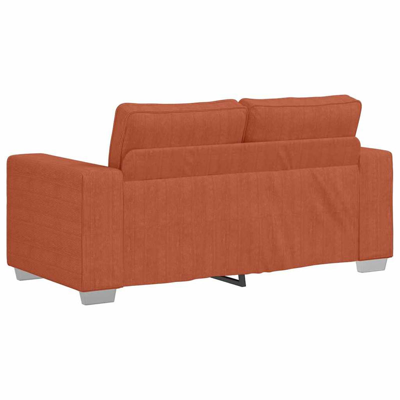 Canapea extensibilă cu două locuri, roșu portocaliu, 160x77x82 cm, material catifea reiată
