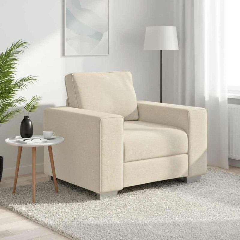 Fotoliu Bej 100 cm Material textil din in