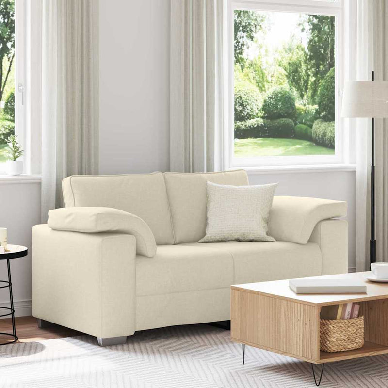 Canapea cu 2 locuri Bej 160 cm Material textil din in