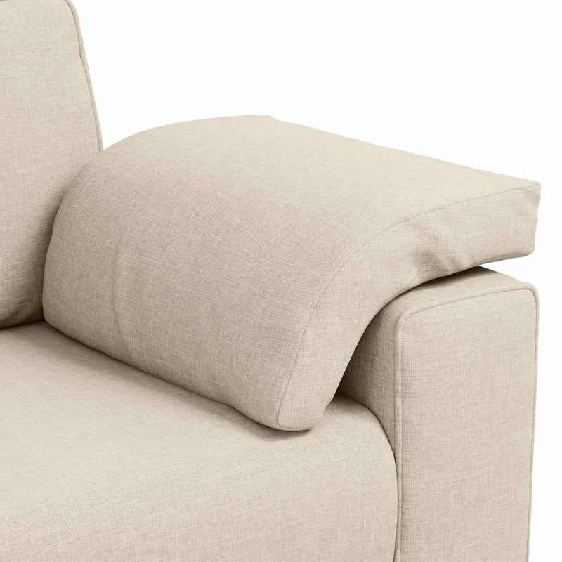 Canapea cu 2 locuri Bej 180 cm Material textil din in