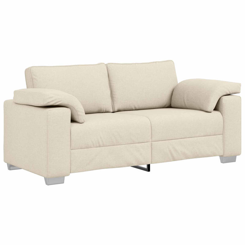 Canapea cu 2 locuri Bej 180 cm Material textil din in