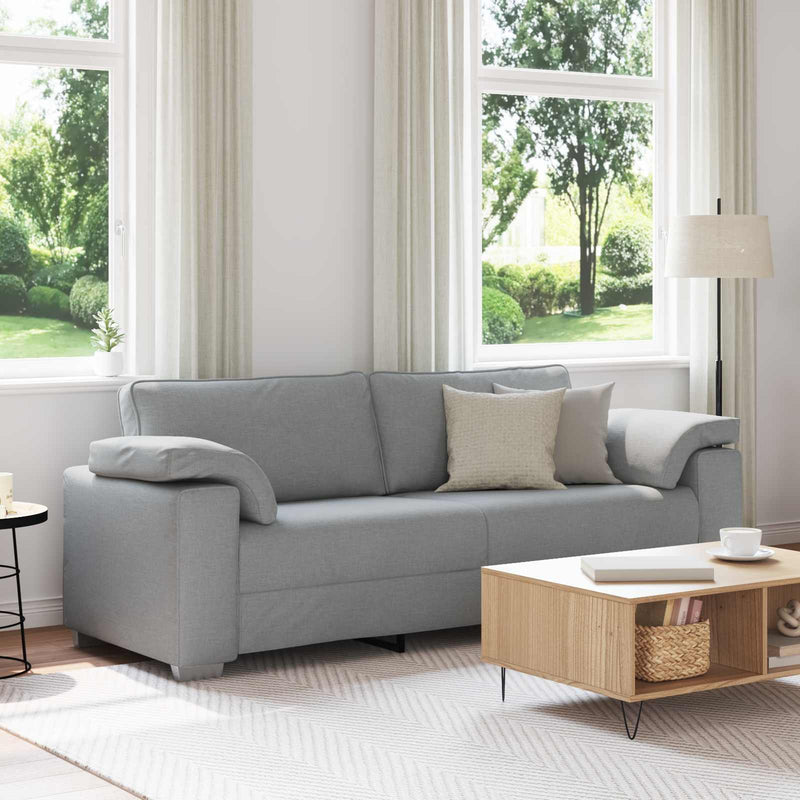Sofa cu 3 locuri Gri deschis 220 cm țesătură