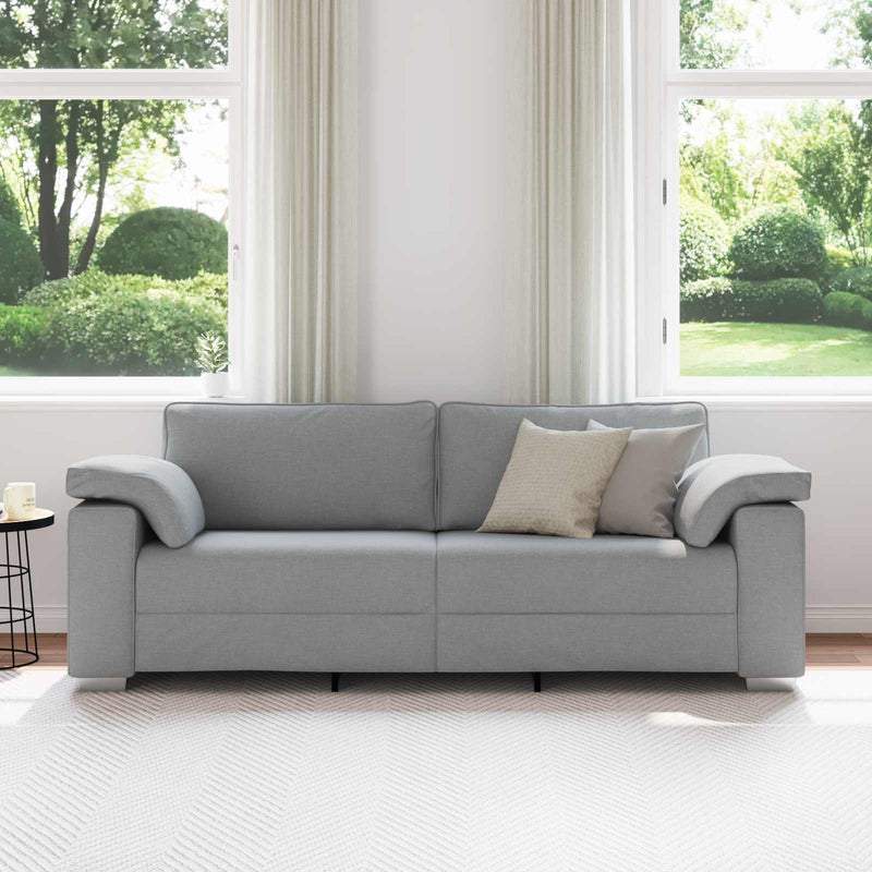 Sofa cu 3 locuri Gri deschis 220 cm țesătură