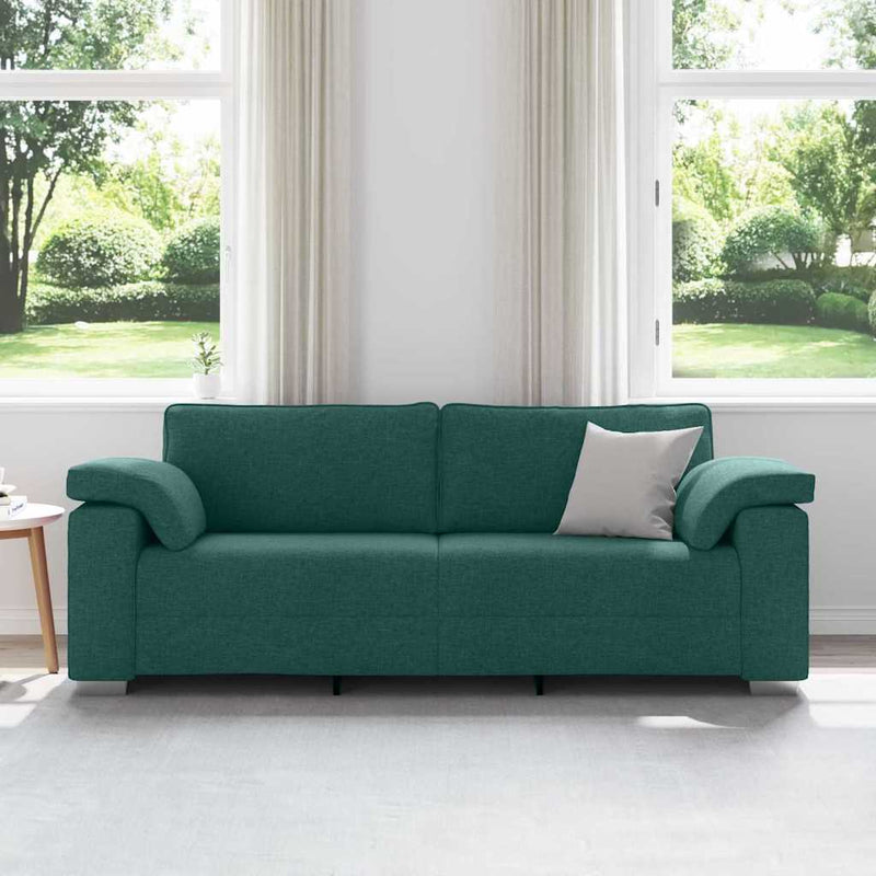 Sofa cu 3 locuri Verde închis 220 cm țesătură