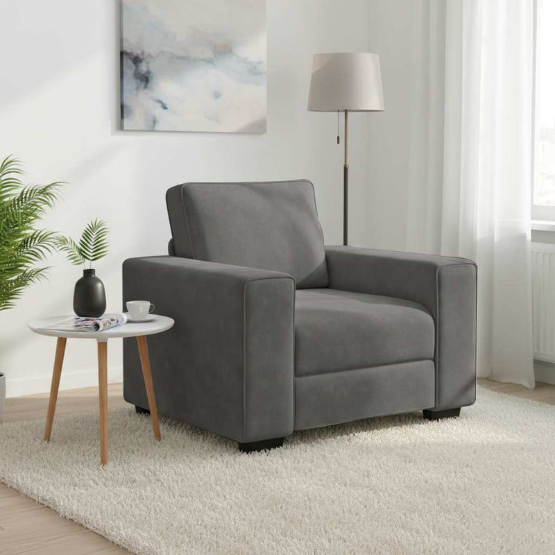 Canapea scaun gri închis 100x77x82 cm catifea
