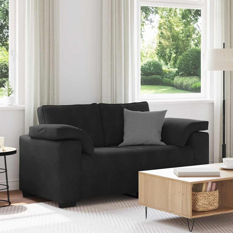 Canapea loveseat neagră 160x77x82 cm catifea