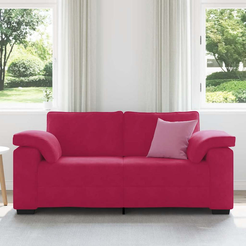Canapea extensibilă, culoare roșu-vin, 180x77x82 cm, catifea
