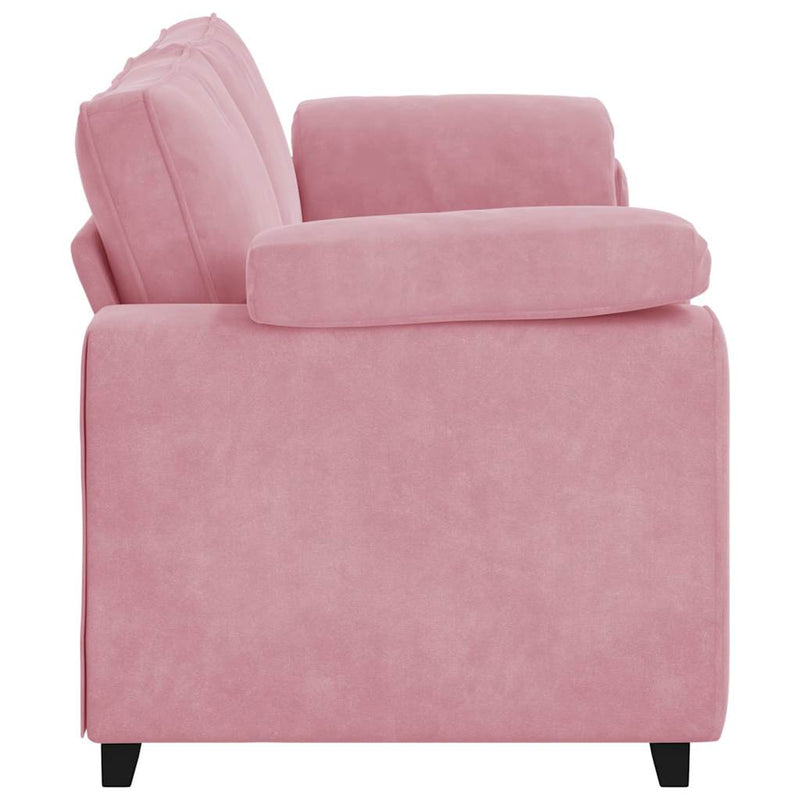 Canapea cu 3 locuri, roz, 220x77x82 cm, catifea
