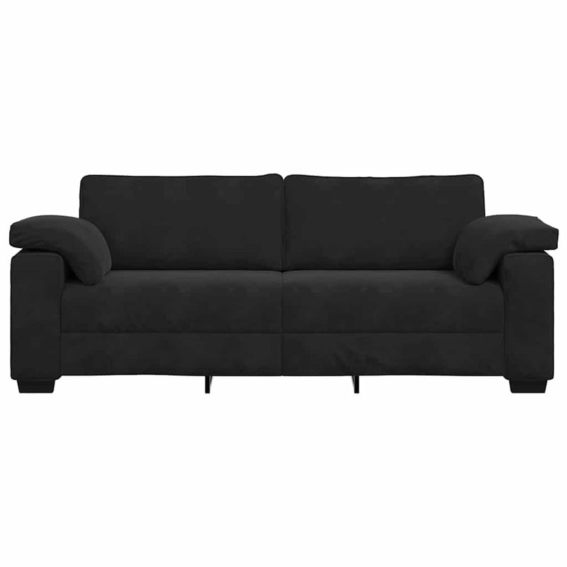 Canapea cu 3 locuri neagră 220x77x82 cm catifea